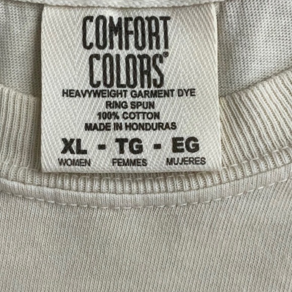 Cream Graphic Tee with Red and Blue Print - Picture 3 of 4